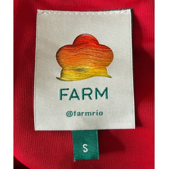 Farm Rio twisted jersey midi dress red size Small S - Picture 5 of 8